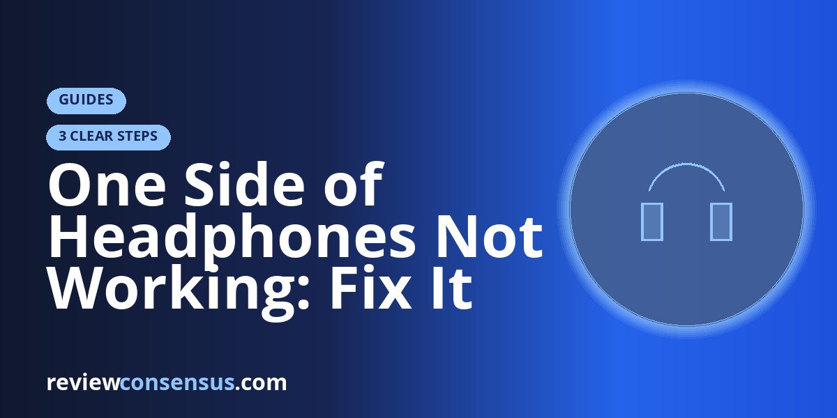 One Side of Headphones Not Working: Fix It Before You Replace Them